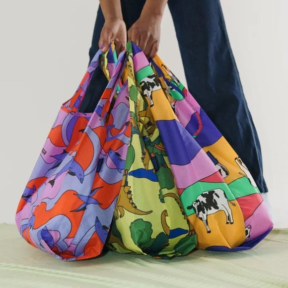 NWT Standard Baggu Set - Animal Friends (Dinosaurs, Dolphins, Grazing Cow) - Picture 3 of 5